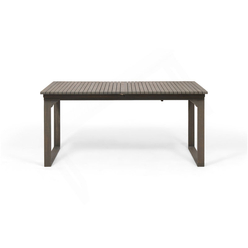 Table de salle à manger d'extérieur extensible en bois d'acacia, gris