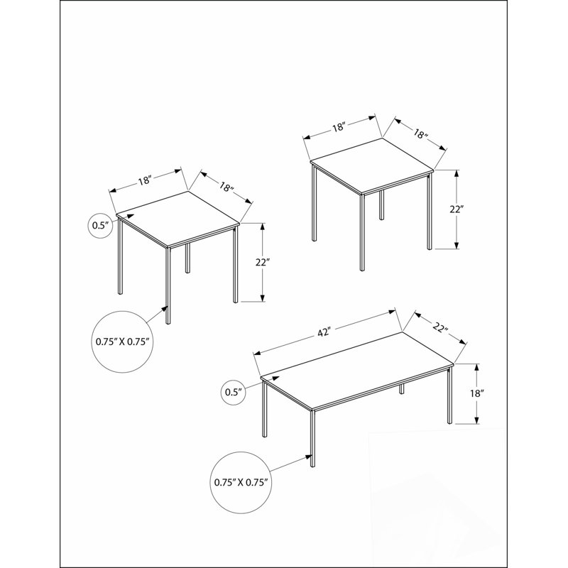 Ensemble de table, ensemble de 3 pièces, café, bout, métal, stratifié aspect marbre, contemporain, moderne