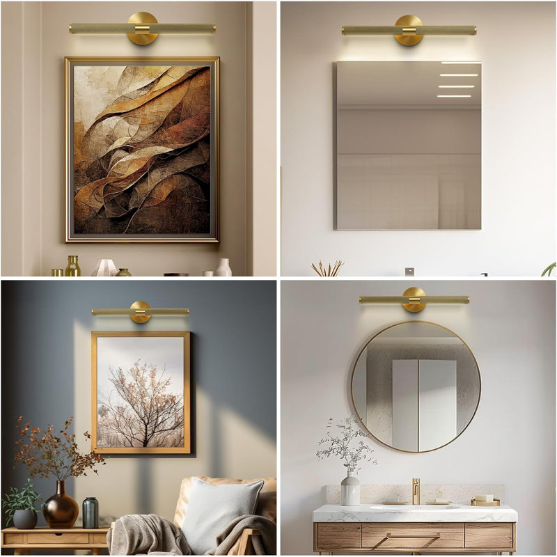 24 In Rotatable 360° Bathroom Vanity Light,Picture Light, Matte Black