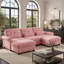 Canapé d'angle modulaire 3 places en chenille en forme de U avec 2 poufs-1626387004
