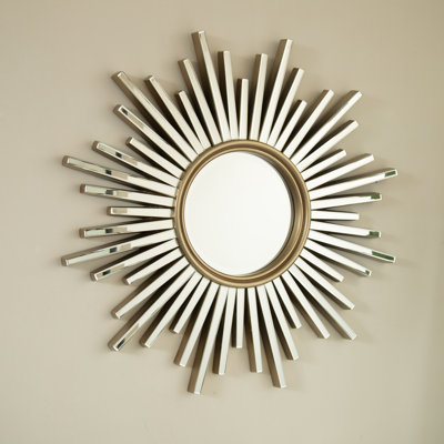 33'' Luxury Sunburst Decorative Wall Mirror For Bathroom, Bedroom, Or Living Room | Gift Idea