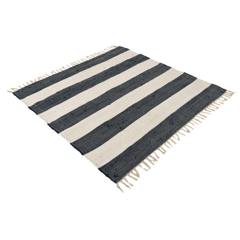 Carlotta Cotton Striped Indoor Rug, Square 5'1"