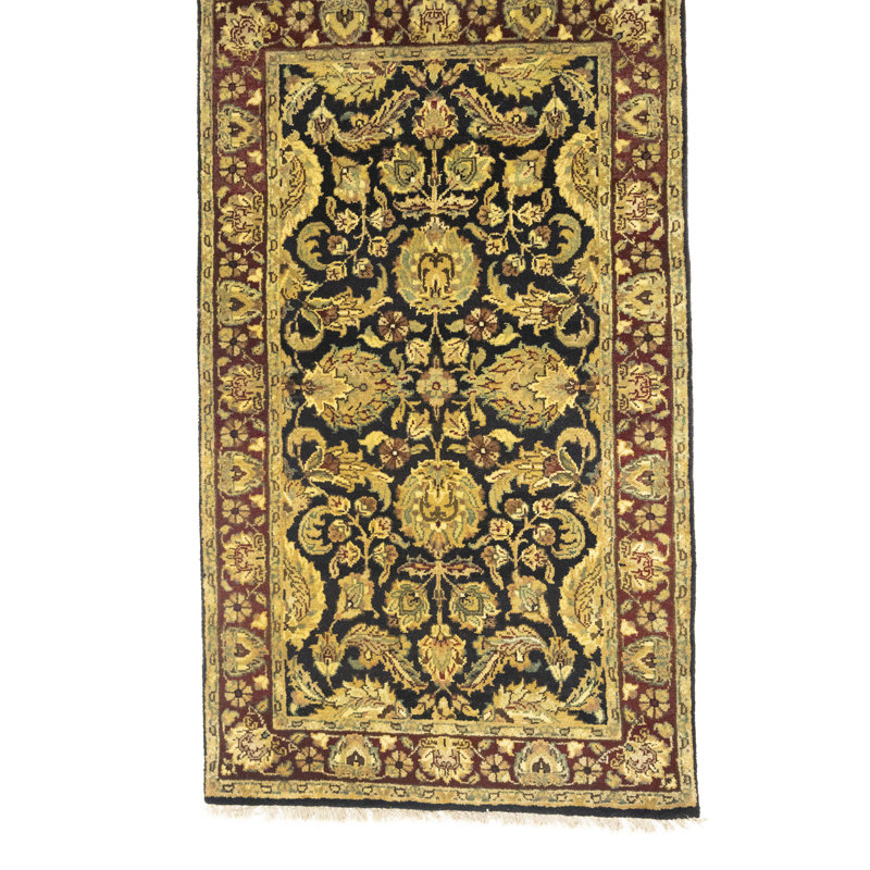 Tapis noir traditionnel Agra Jaipur 3X5