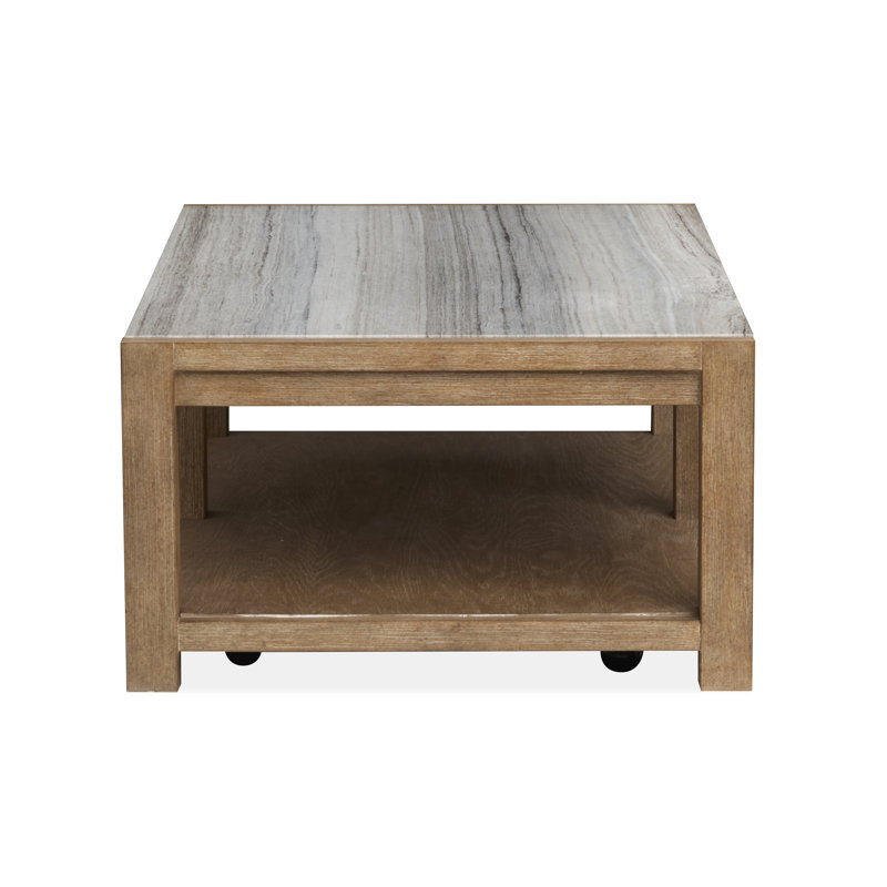 Wilmot Rectangular Cocktail Table With Casters, Brown