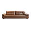Causeuse-coussin standard en cuir véritable brun