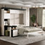 Lit escamotable double avec bureau, tablettes et armoires de rangement, blanc-134375599