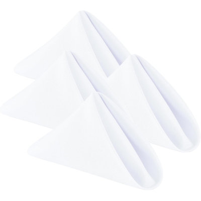 Serviettes de table 100 % coton blanc, paquet de 4, pour service de majordome d'hôtel