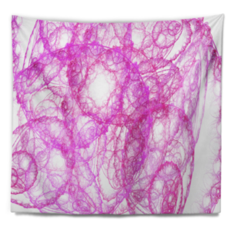 Motif rose abstrait sur fond blanc tapisserie, H 78 po x l 92 po