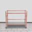 Chariot-bar de cuisine en métal doré rose Lanier avec tablettes en verre et cadre en X