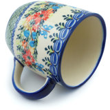 Red Cornflower And Blue Butterflies Stoneware Coffee Mug