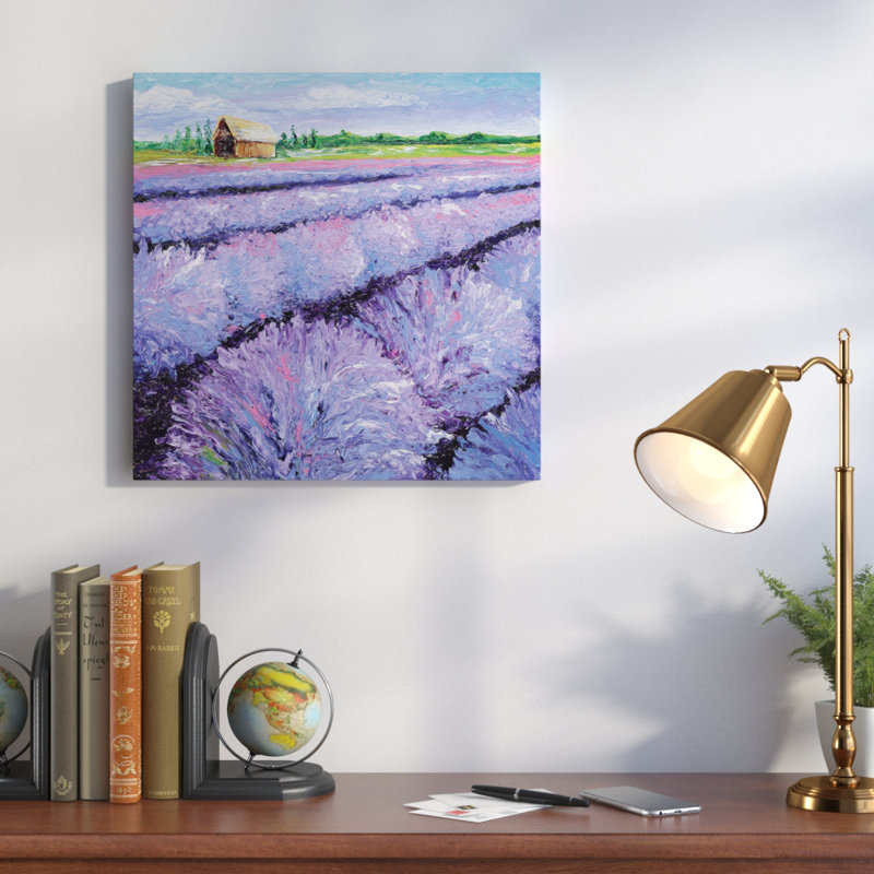« lavande breeze », reproduction d’art sur toile tendue, H 12 po x l 12 po x P 0,75 po