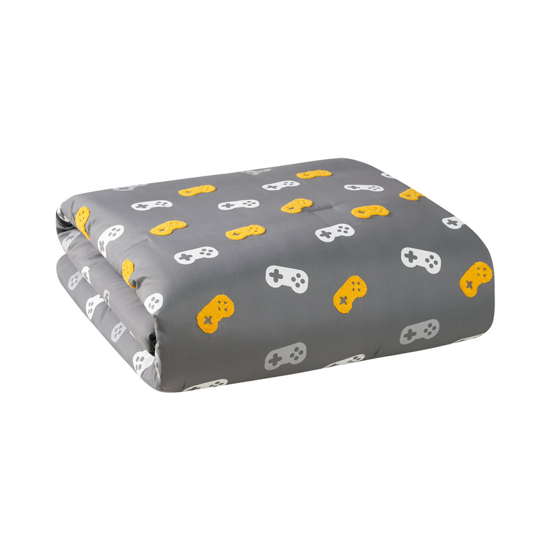 Ensemble d'édredon réversible avec draps de lit 5/7 pièces Game All Night pour enfants, Full 7 Piece Comforter Set