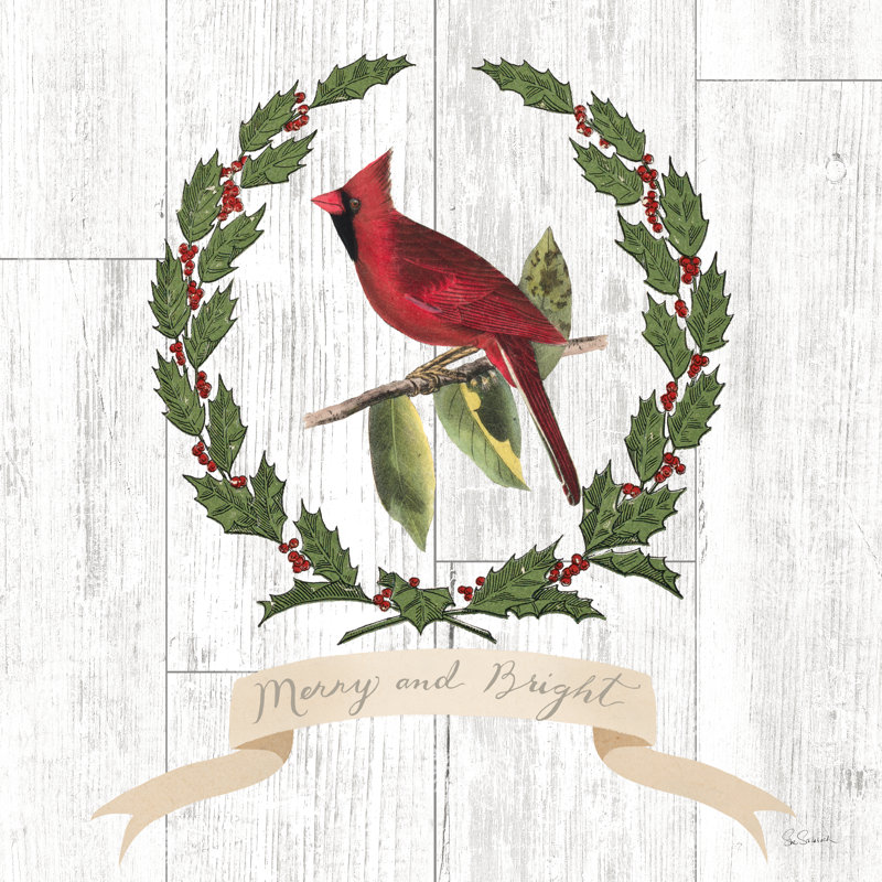 Joyful Tidings VIII On Distressed Wood by Sue Schlabach - Wrapped Canvas Print, 51cm H x 51cm W x 3.8cm D