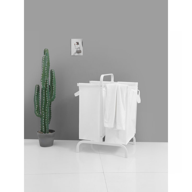 2-Tier Laundry Hamper 110L Large Oxford Clothes Basket Sorter With, Lid And Sorting Cards For Clothes & Toys Storage,White