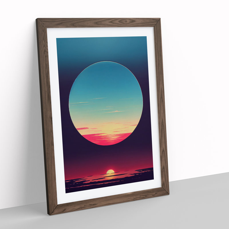 XV1022-4624X The Striking Sunset Abstract - Single Picture Frame Print, 46cm H x 34cm W x 2cm D, Walnut
