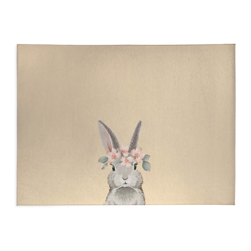 Bunny Kids Play Mat, Yellow, Rectangle 2' x 3'