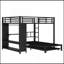 Grand lit superposé simple avec garde-robe intégré, lit superposé en métal avec lit gigogne, bureau pliable, échelles, conception à réduction de bruit, noir-1719468705