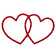 17" Lighted Red Double Heart Valentine's Day Window Silhouette Decoration