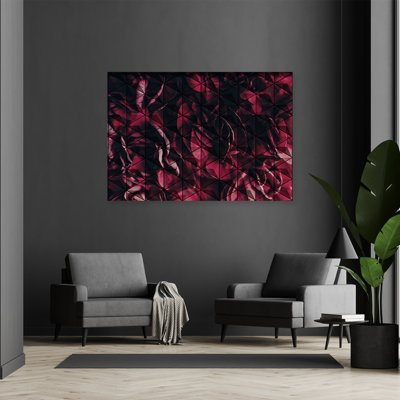 Red Geometric Abstract - No Frame Print on Canvas