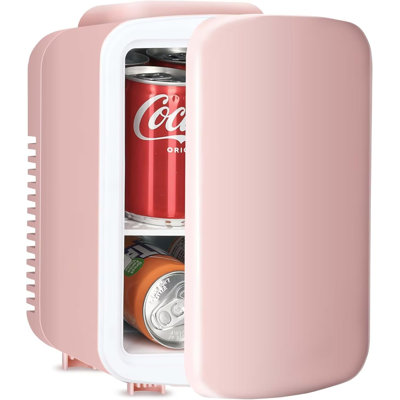 Simple Deluxe 4L/6 Can Mini Fridge, Portable Cooler & Warmer Freon-Free Small Refrigerator, Provide Compact Storage for Skincare, Beverage