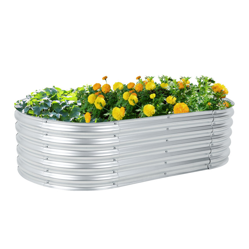 Lit de jardin surélevé galvanisé argent, H 17 po x l 63 po x P 32 po