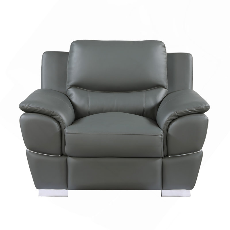 Chaise en cuir véritable, Gris