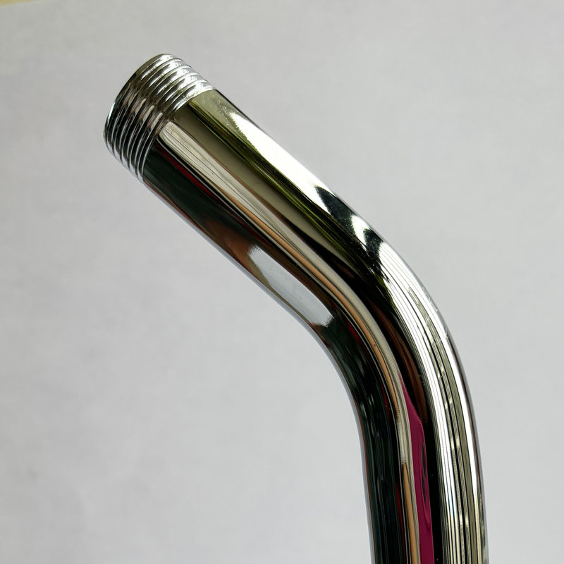 Bras de douche 16 x 12 x 3,5 cm, acier inoxydable chromé, monobloc, filetage NPT 1/2 pouce, fixation murale, Chrome