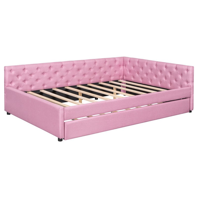 Upholstered Tufted Button Platform Bed
