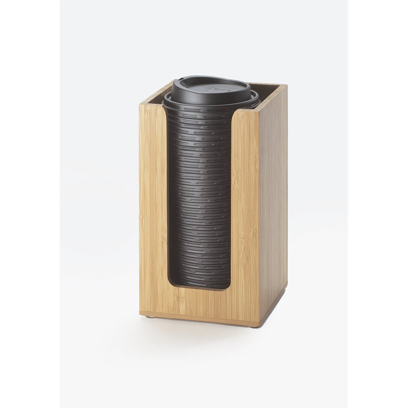 Single Countertop Cup and Lid Organizer, Bamboo