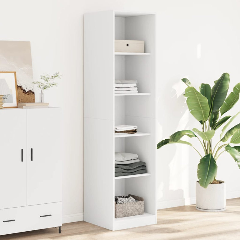 Ryott Manufactured Wood Wardrobe, White, 200cm H x 50cm W x 50cm D