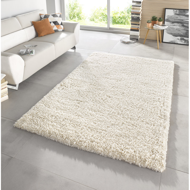 Venice Shaggy Cream Rug, Rectangular 120 x 170cm