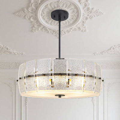 Lustre tambour en cristal 5 lumières Khyryn