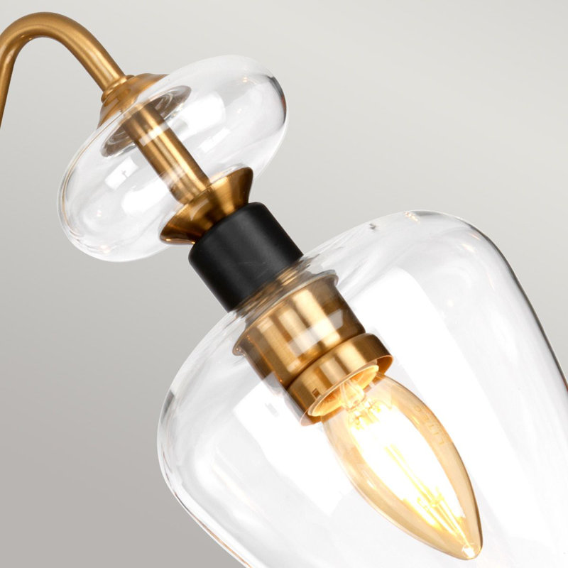 Khari Glass Semi Flush Mount, Aged Brass