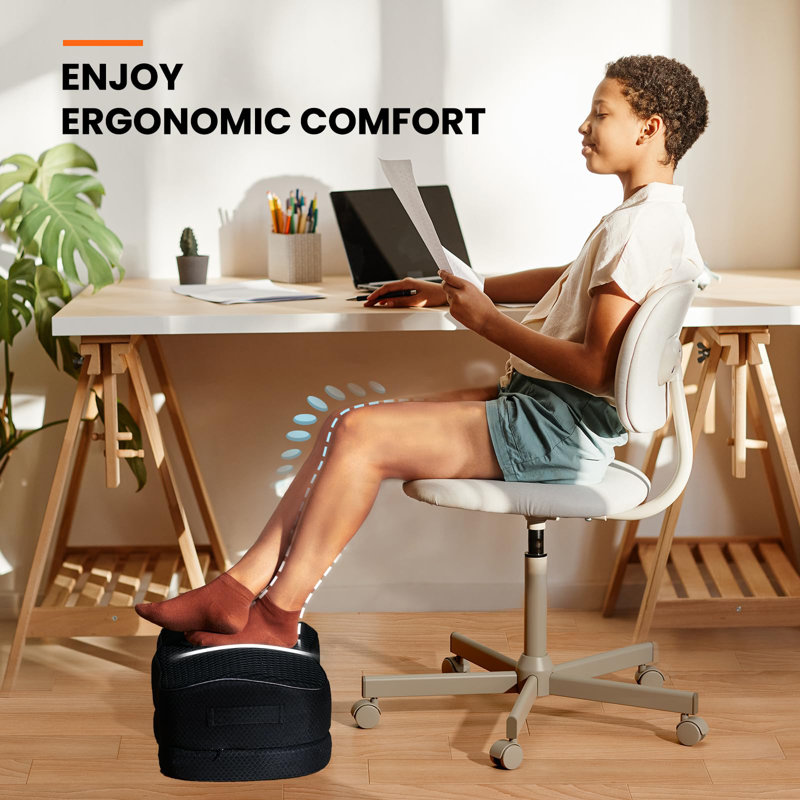 Foot Rest For Under Desk At Work - Adjustable Foot Rest With Breathable Washable Cover, Ergonomic Memory Foam Foot Rest For Home, Office Footrest Of Latex-Like Slow-Bouncing Memory Sponge