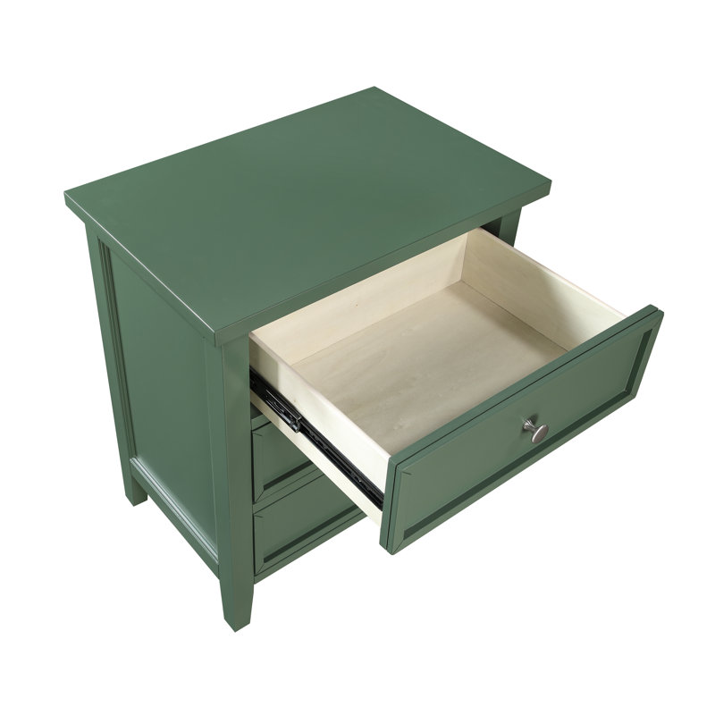 Ainis 22.75" W Wood 3-Drawer Nightstand, Green