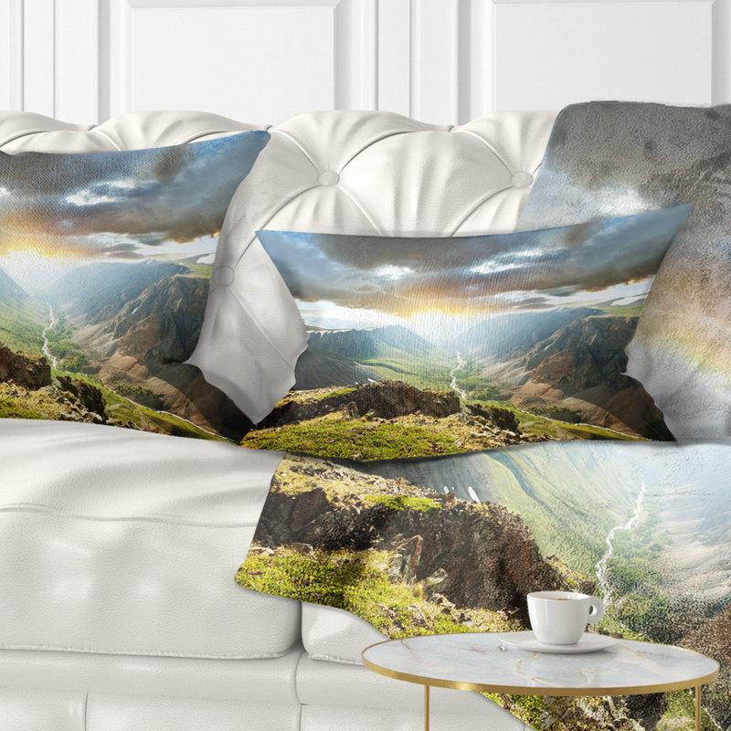 Coussin lombaire à imprimé paysage