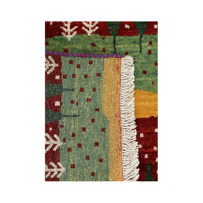 Tapis unique en laine 2 pi 1 po x 3 pi 1 po rouille, vert, or Dewolf