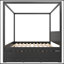 Grand lit plateforme avec auvent pour lit gigogne simple et 3 tiroirs de rangement-1126698473