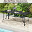Table de salle à manger rectangulaire 76 po x 36 po avec trou pour parasol et balcon de jardin