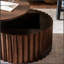 Table basse ronde avec plateau relevable, relief fabriqué à la main et piédestal robuste pour le salon, aucun assemblage requis-1204174309