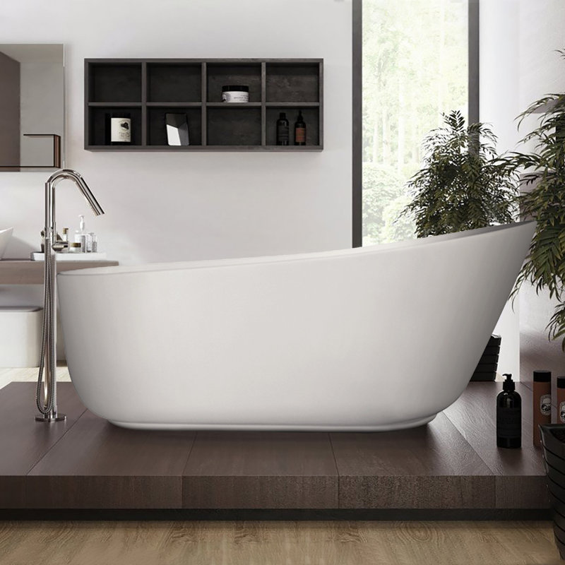67'' x 31.5'' Freestanding Soaking Solid Surface Bathtub