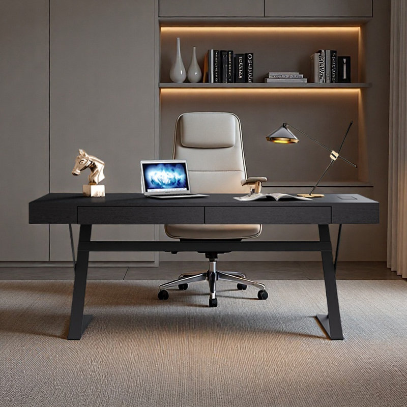 Table d'ordinateur de bureau simple, Noir, H 29,53 po x l 70,87 po x P 25,59 po