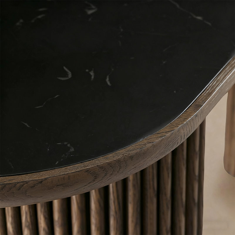 Retro Minimalist Console Table, Black, Brown