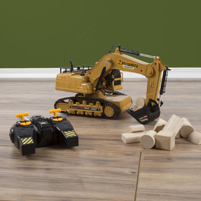 Hé! Jouez! Pelle télécommandée - jouet de tracteur avec griffe mobile et batterie rechargeable - véhicules de construction RC