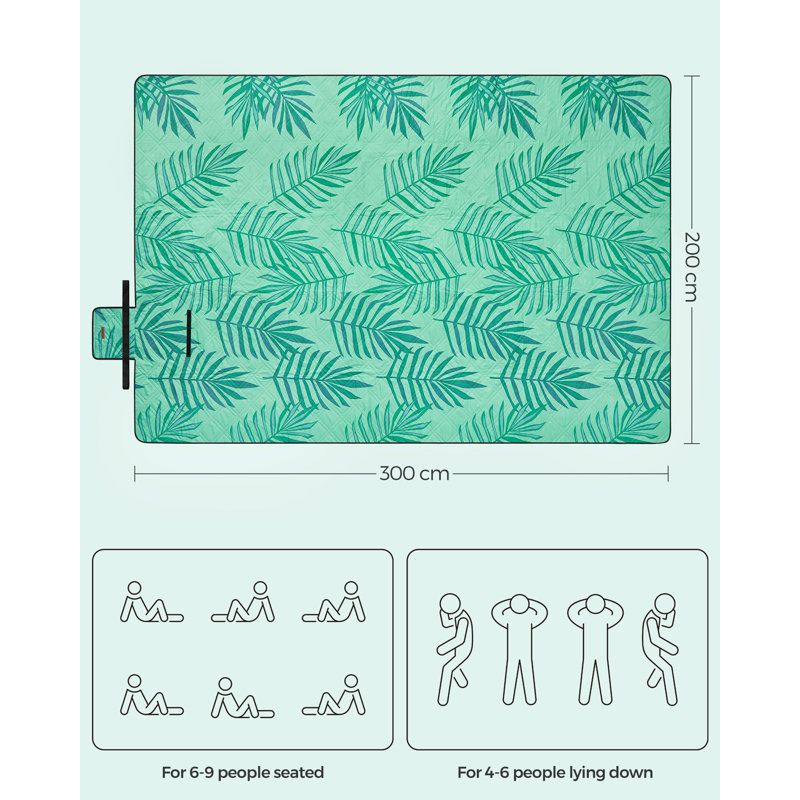 200x300cm Polyester Picnic Blanket, Green