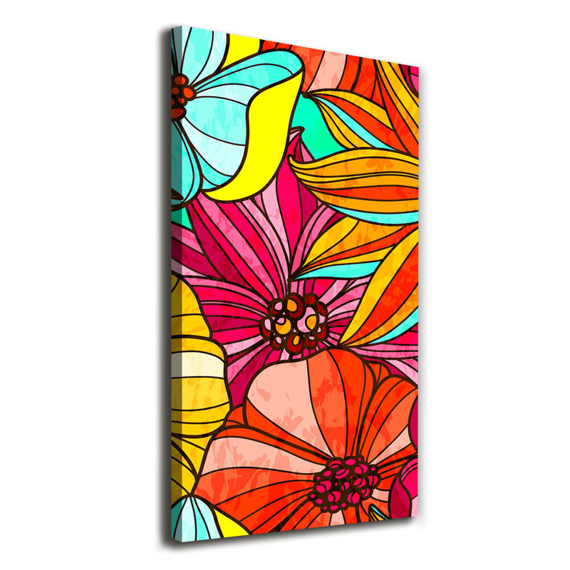 Colourful Flowers - Wrapped Canvas Art Prints
