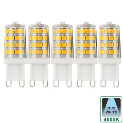 3.5W G9 LED Very Bright Bulbs 4000K (Set Of 5)