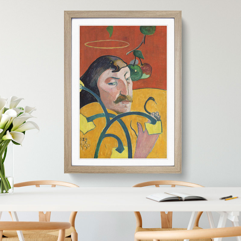 Self-Portrait Vol.2 by Paul Gauguin - Picture Frame Painting, Oak Framed, 36cm H x 27cm W x 2cm D