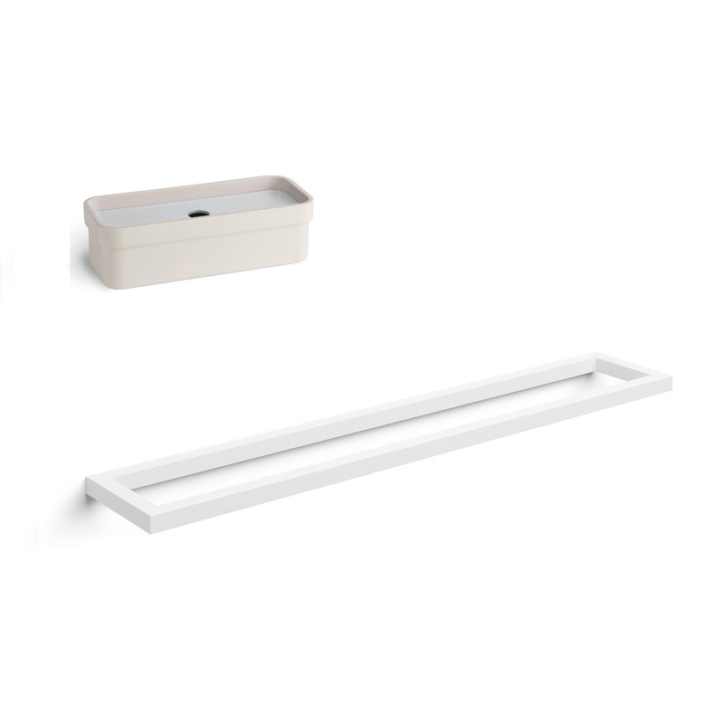 Gerla 2 Piece Bathroom Hardware Set, White