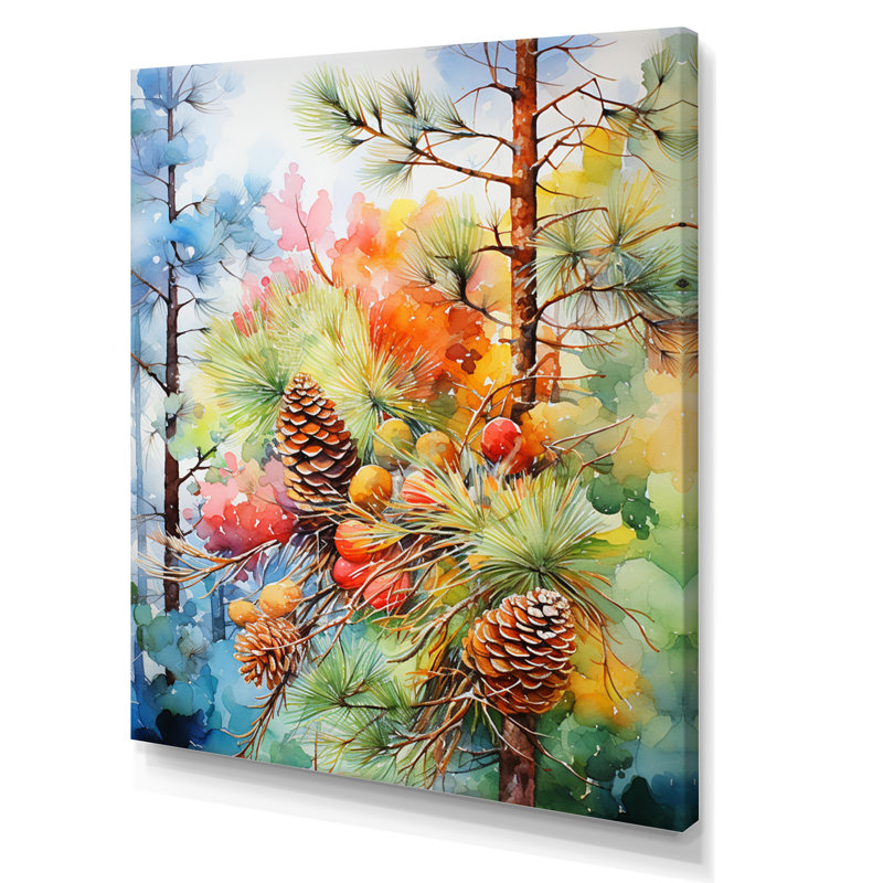 «Pine Tree Autumn Symphony II», reproduction sur toile, H 20 po x l 12 po x P 1 po, Toile tendue
